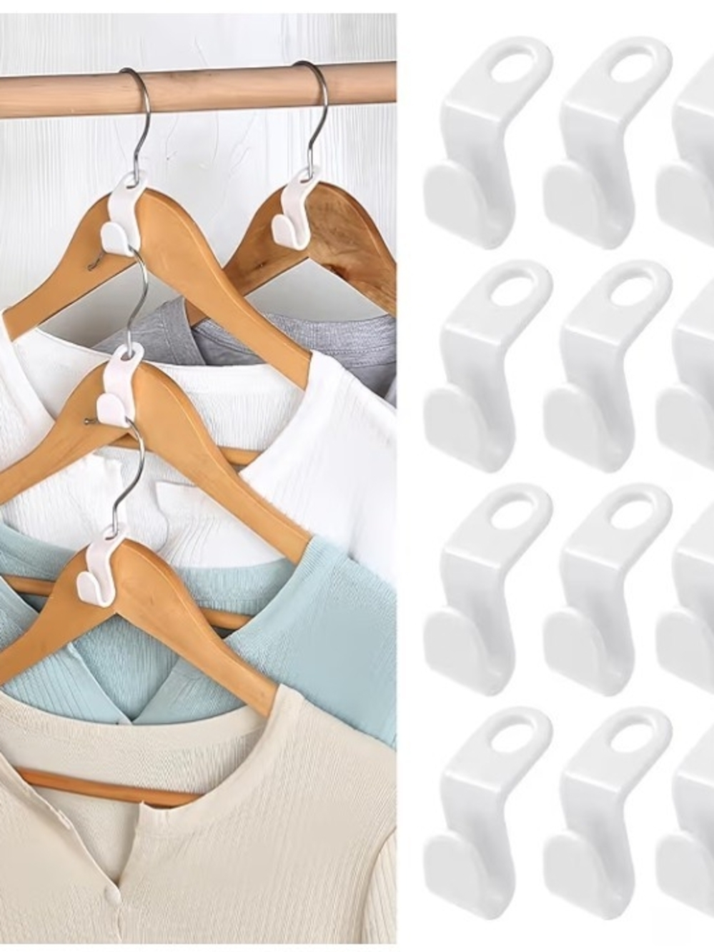 50 PCS Space Saving Hanger - Clothes Connector Hooks, Stacking Space Saver